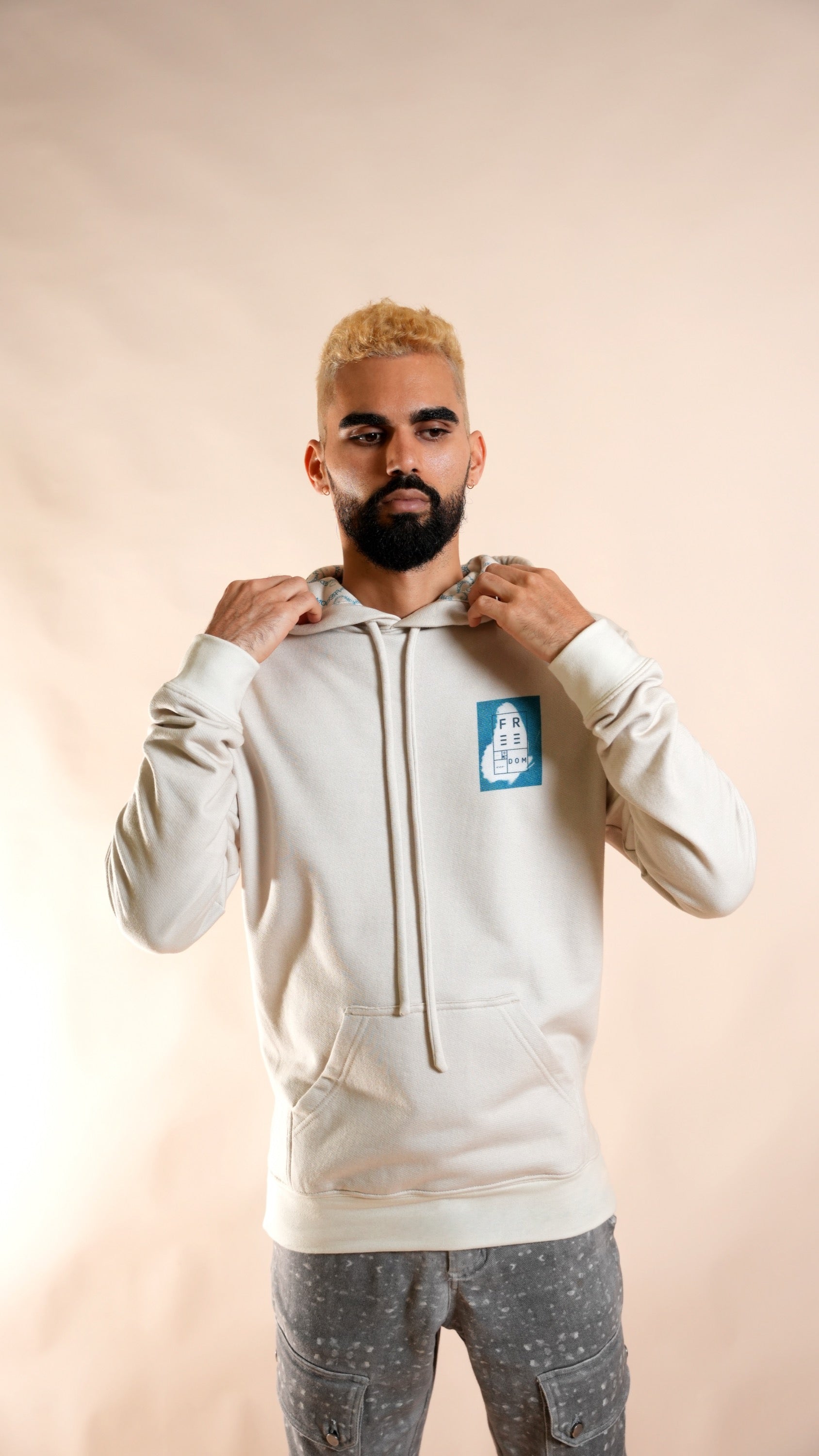 Fibonacci Hoodie in Sand/Blue