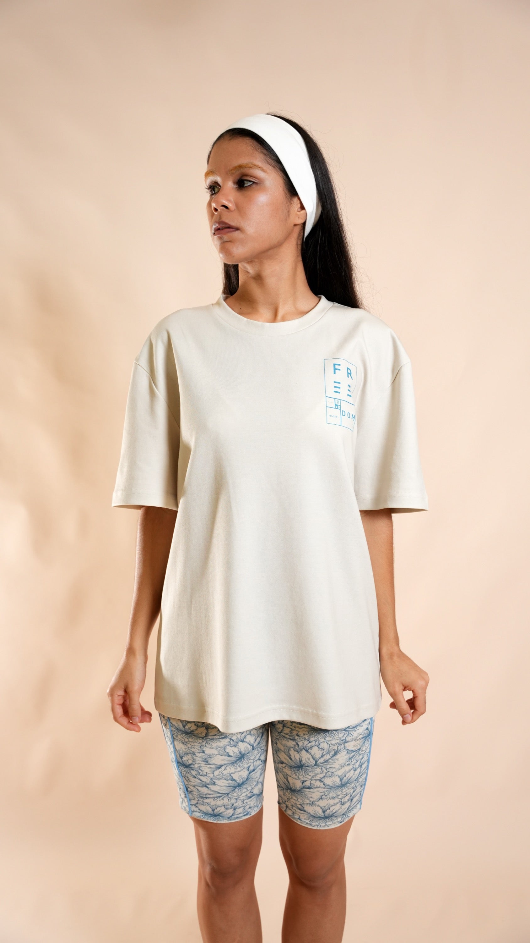 Fibonacci Tee in Sand/Blue