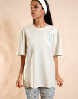 Fibonacci Tee in Sand/Blue