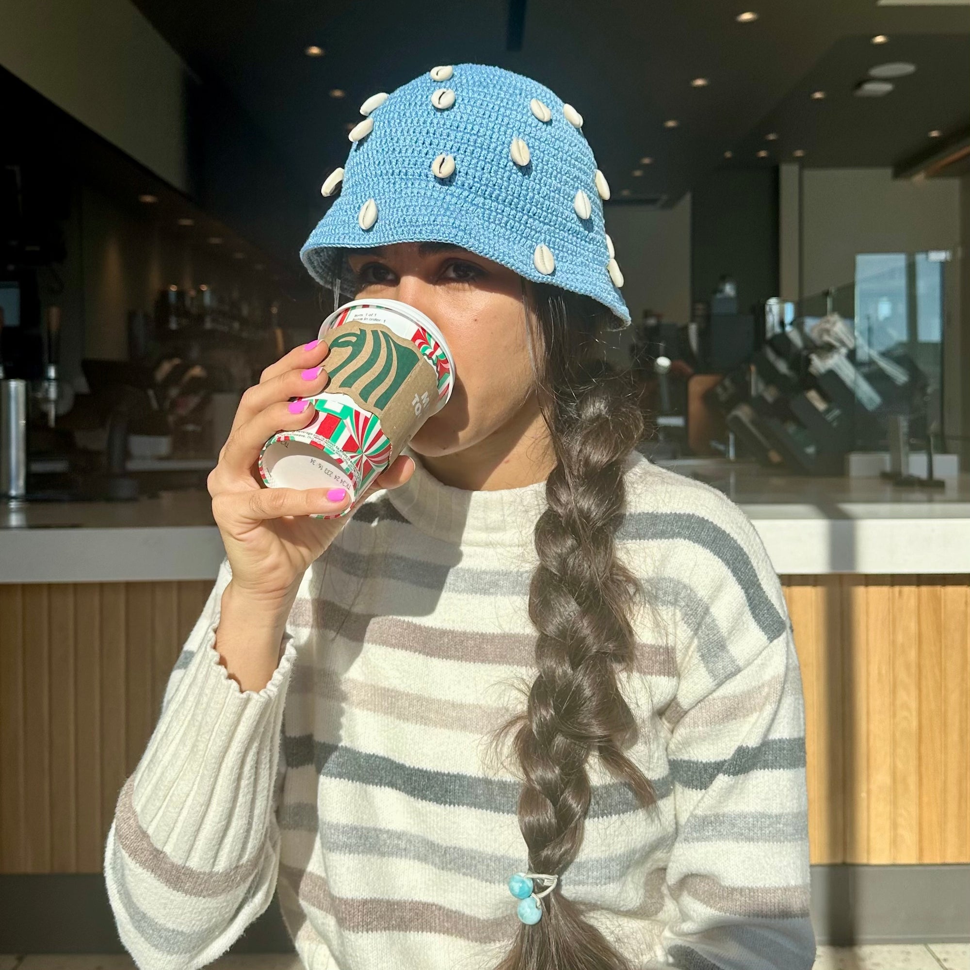 Crochet Bucket Hat in Sea